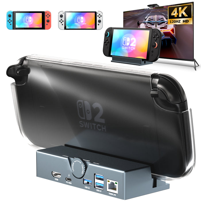 RUNTOGOL Switch 2 Dock,Premium Metal Switch 2 Docking Station with Adjustable Knob