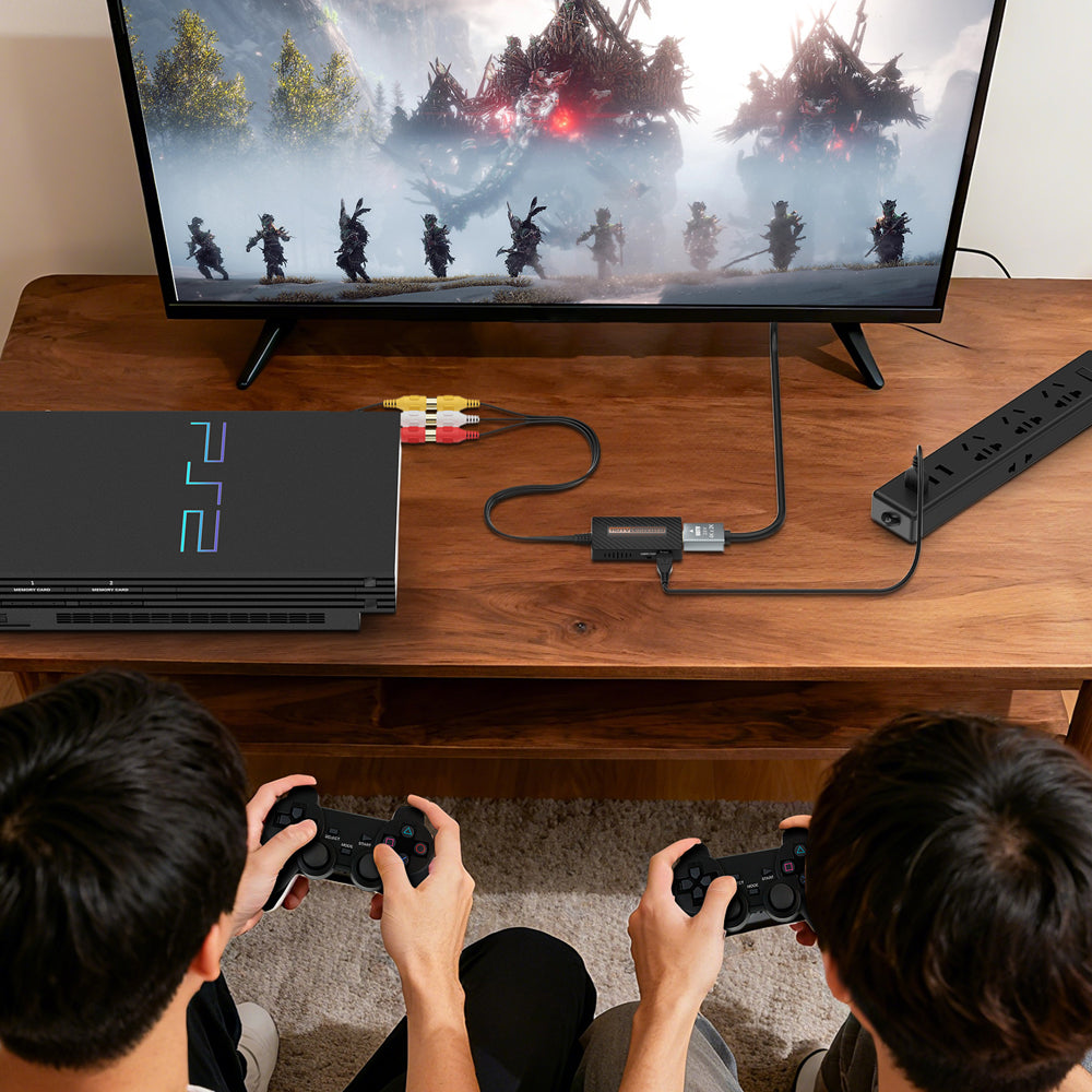 RUNTOGOL RCA to HDMI Converter with HDMI Cable for Xbox/Wii/PS2/PS3