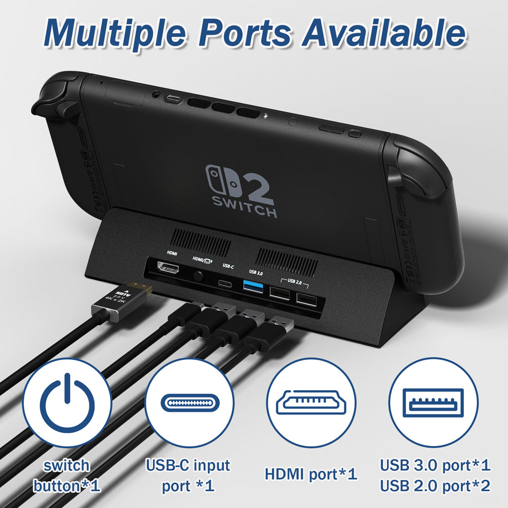 RUNTOGOL TV Dock Station for Switch 2 with 20V/3A Power Adapter and HDMI Cable