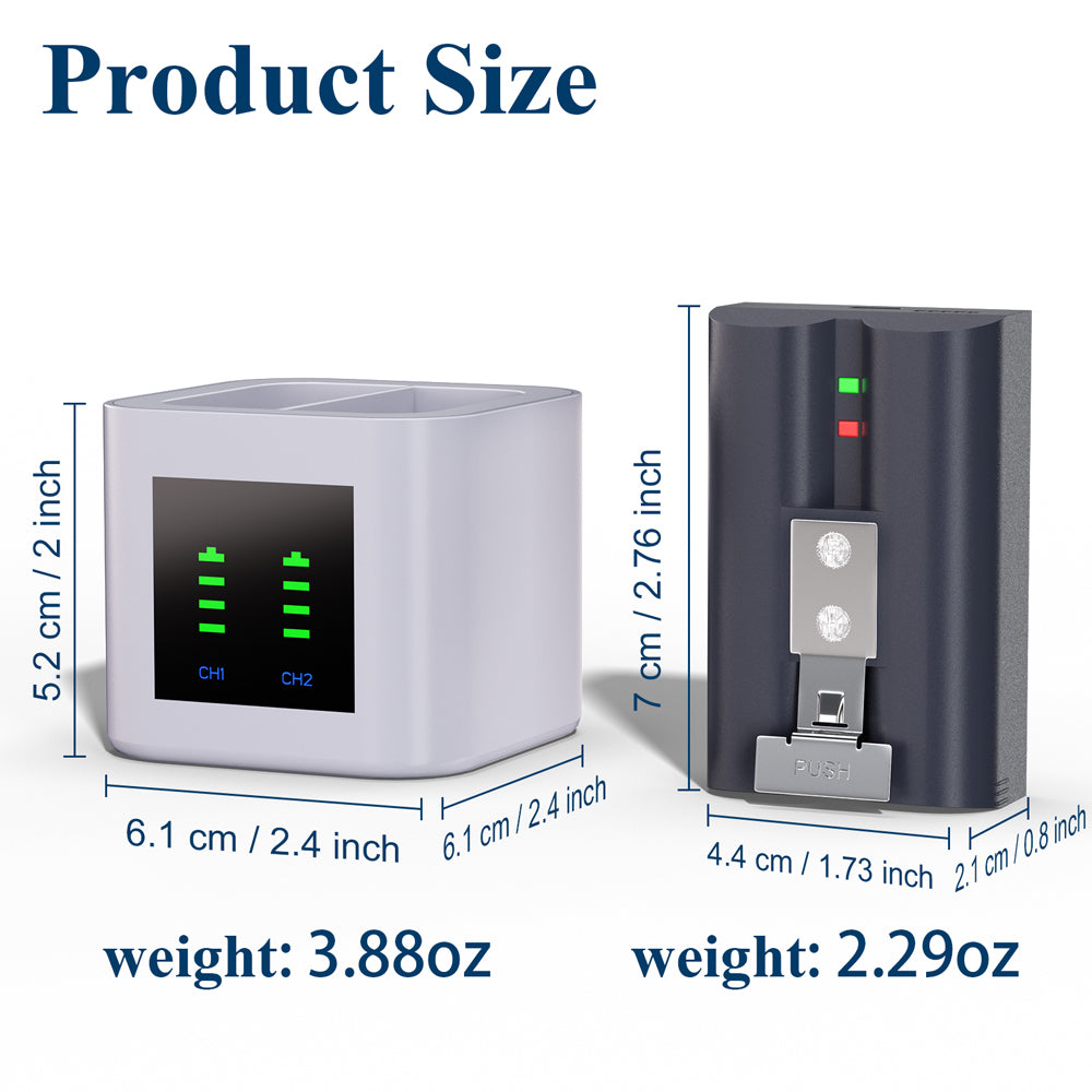 RUNTOGOL 2 Pack 7000mAh Rechargeable Battery for Ring-Doorbell with Charger Dock