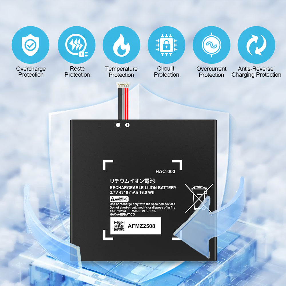RUNTOGOL 4310mAh Switch Battery with Installation Tool kit
