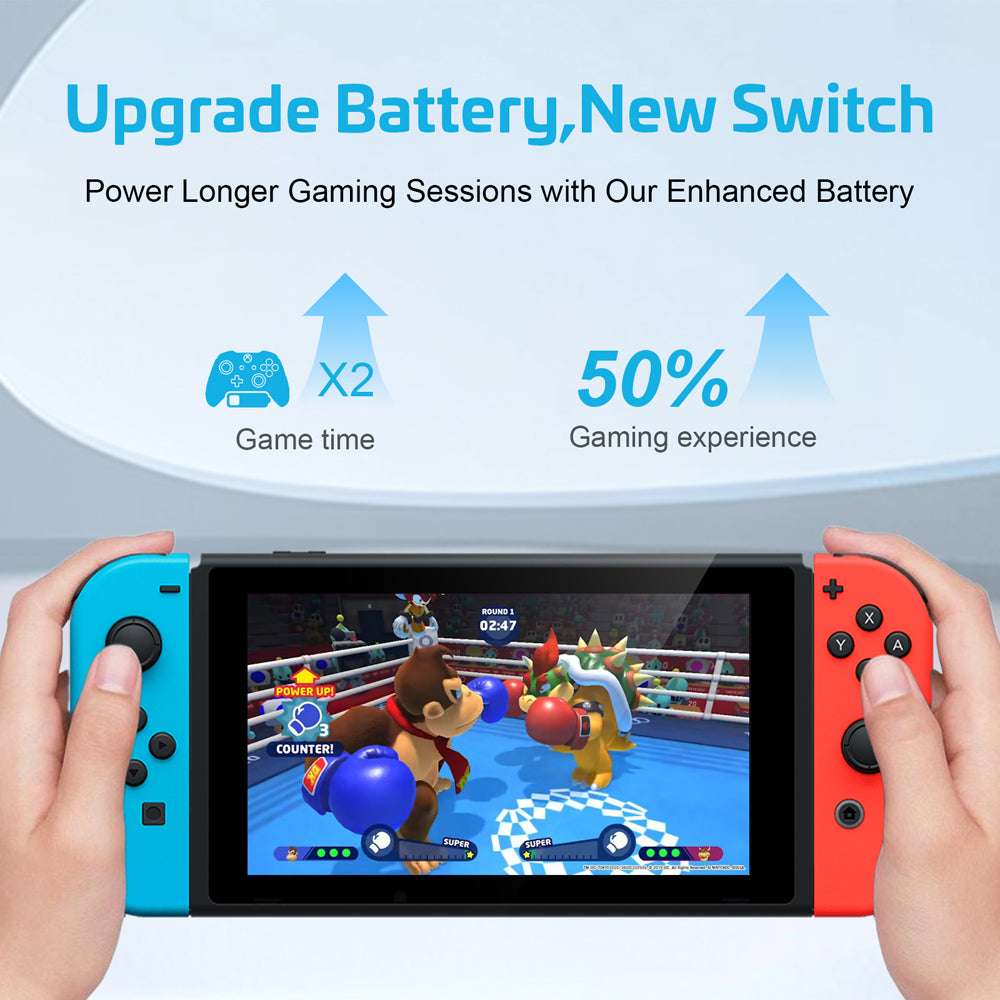 RUNTOGOL 4310mAh Switch Battery with Installation Tool kit