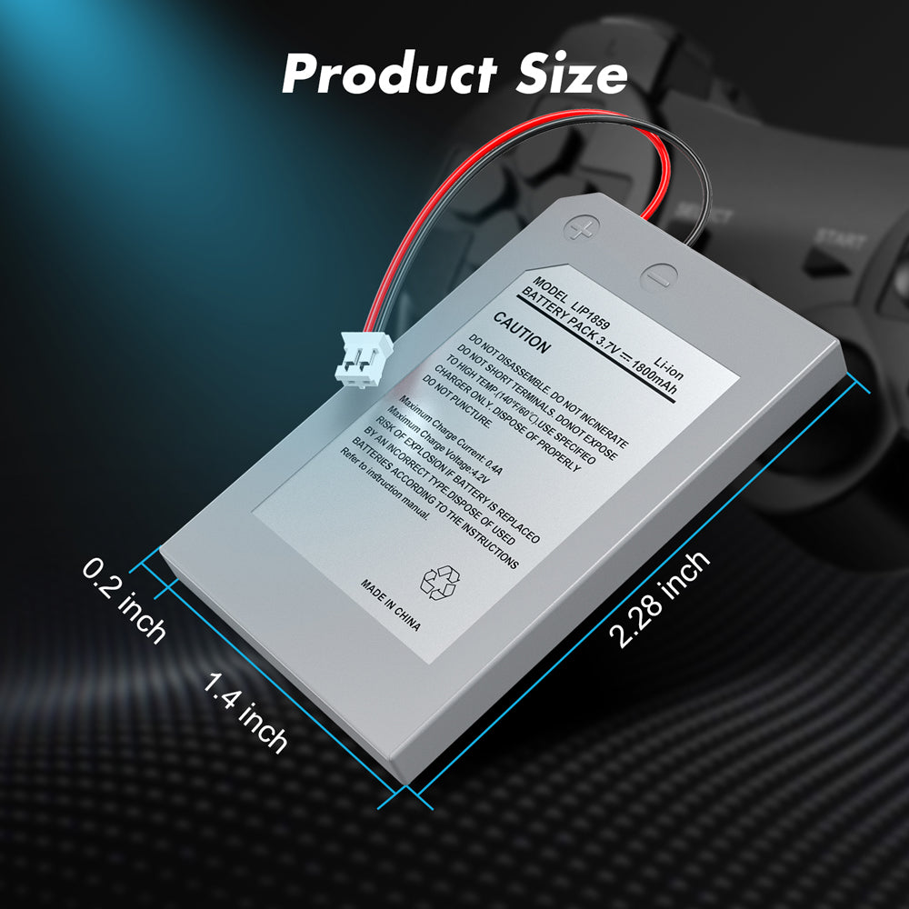 RUNTOGOL 2 Pack 1800mAh Batteries for PS3 Controller with Tool Kit