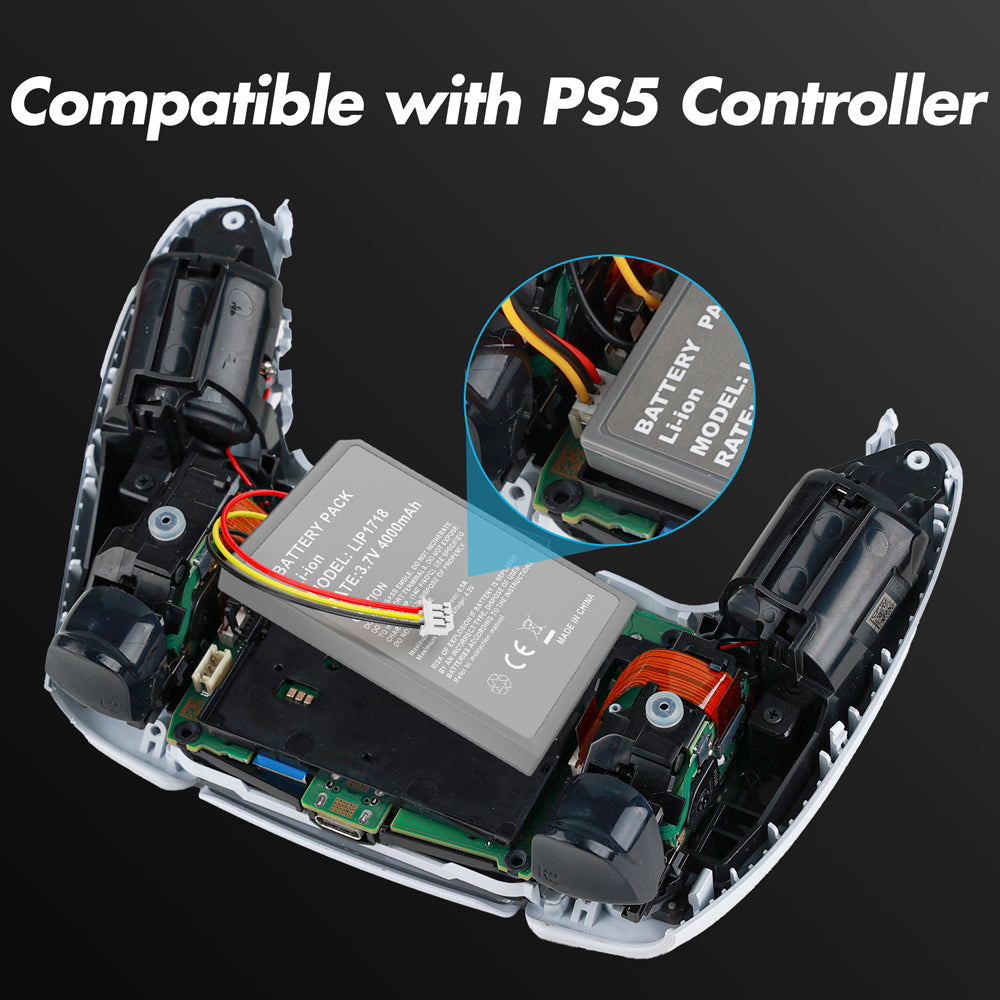 RUNTOGOL 2 Pack Batteries for PS5 Controller with USB-C Cable and Tool Kit