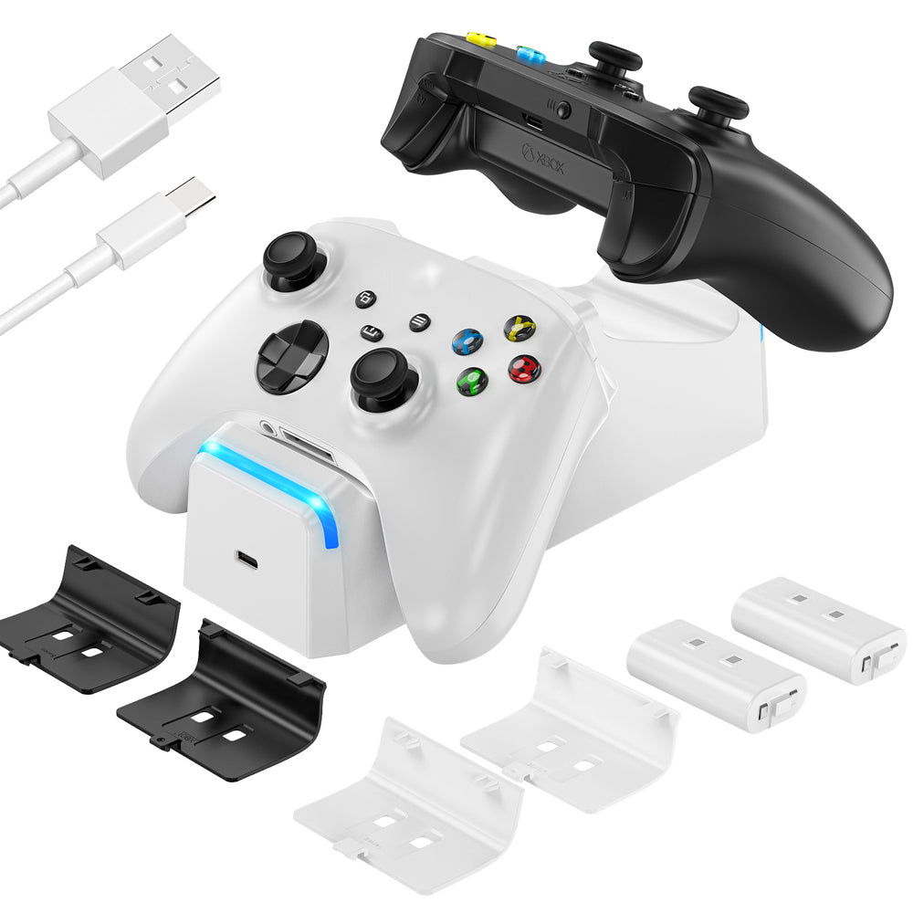RUNTOGOL 2 * 1100mah Xbox Controller Batteries with Dual Dock Charging Station