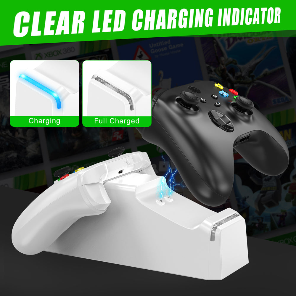 RUNTOGOL 2 * 1100mah Xbox Controller Batteries with Dual Dock Charging Station