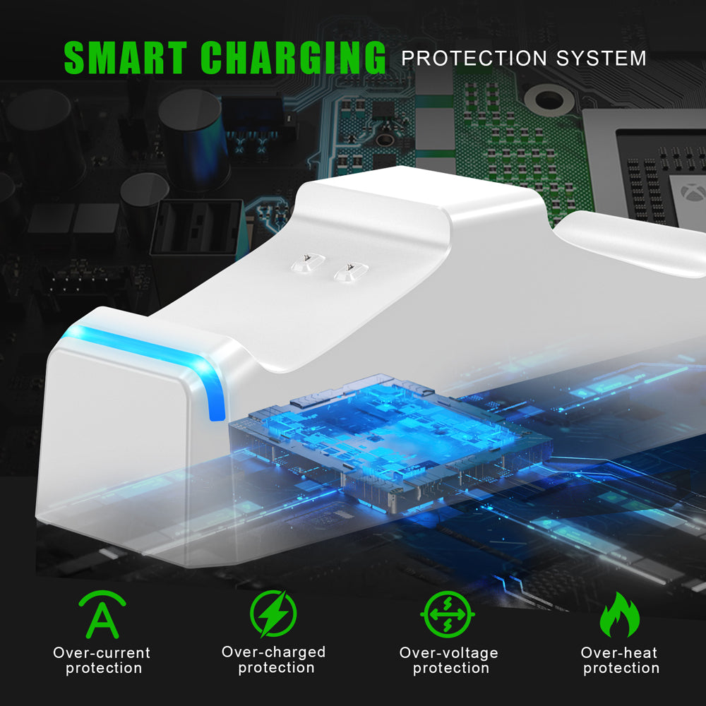 RUNTOGOL 2 * 1100mah Xbox Controller Batteries with Dual Dock Charging Station