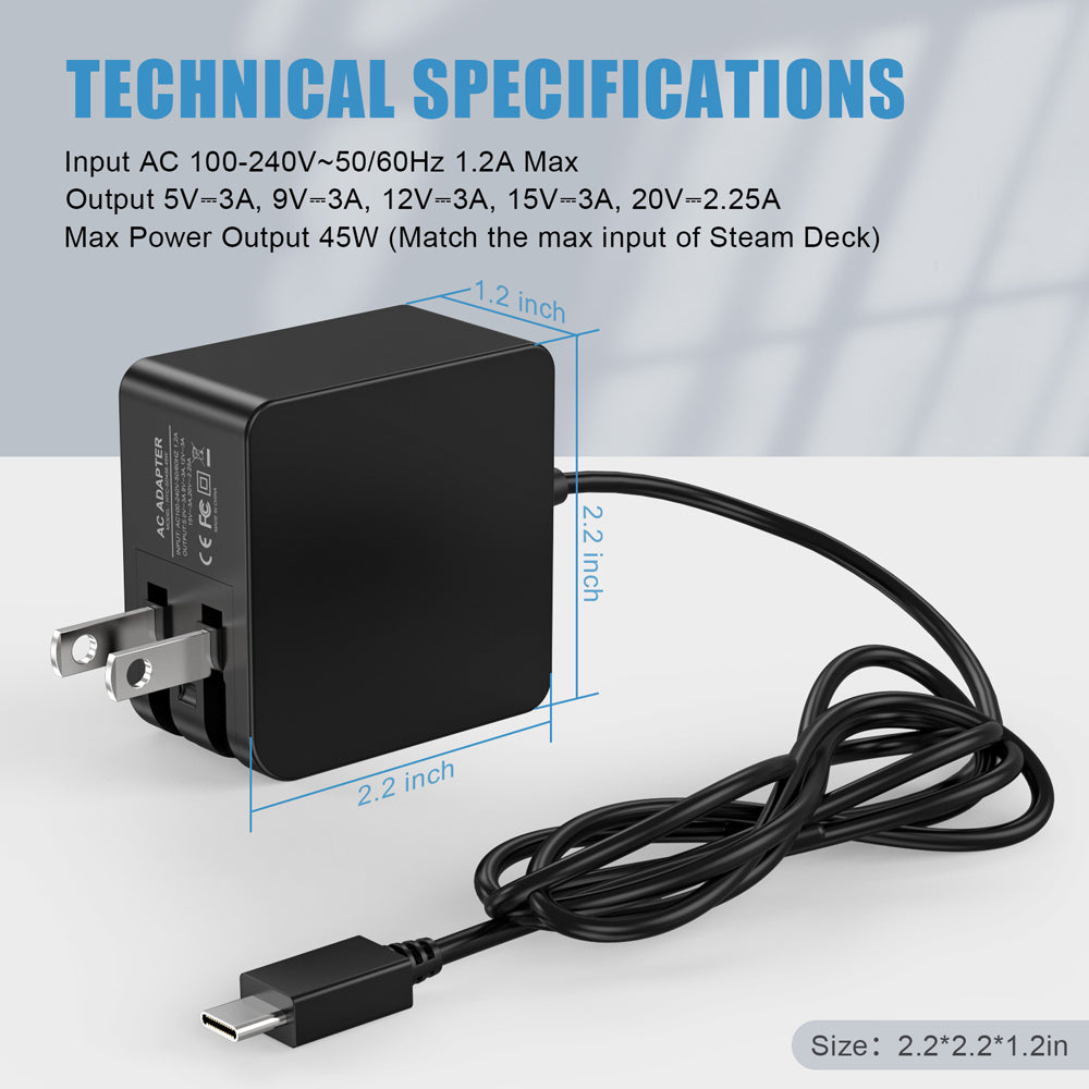 RuntoGOL 45W Fast charging Adapter for Steam Deck/Nintendo Switch