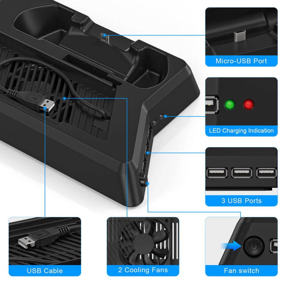 RUNTOGOL Controller Charger Station for PlayStation4/PS4Slim