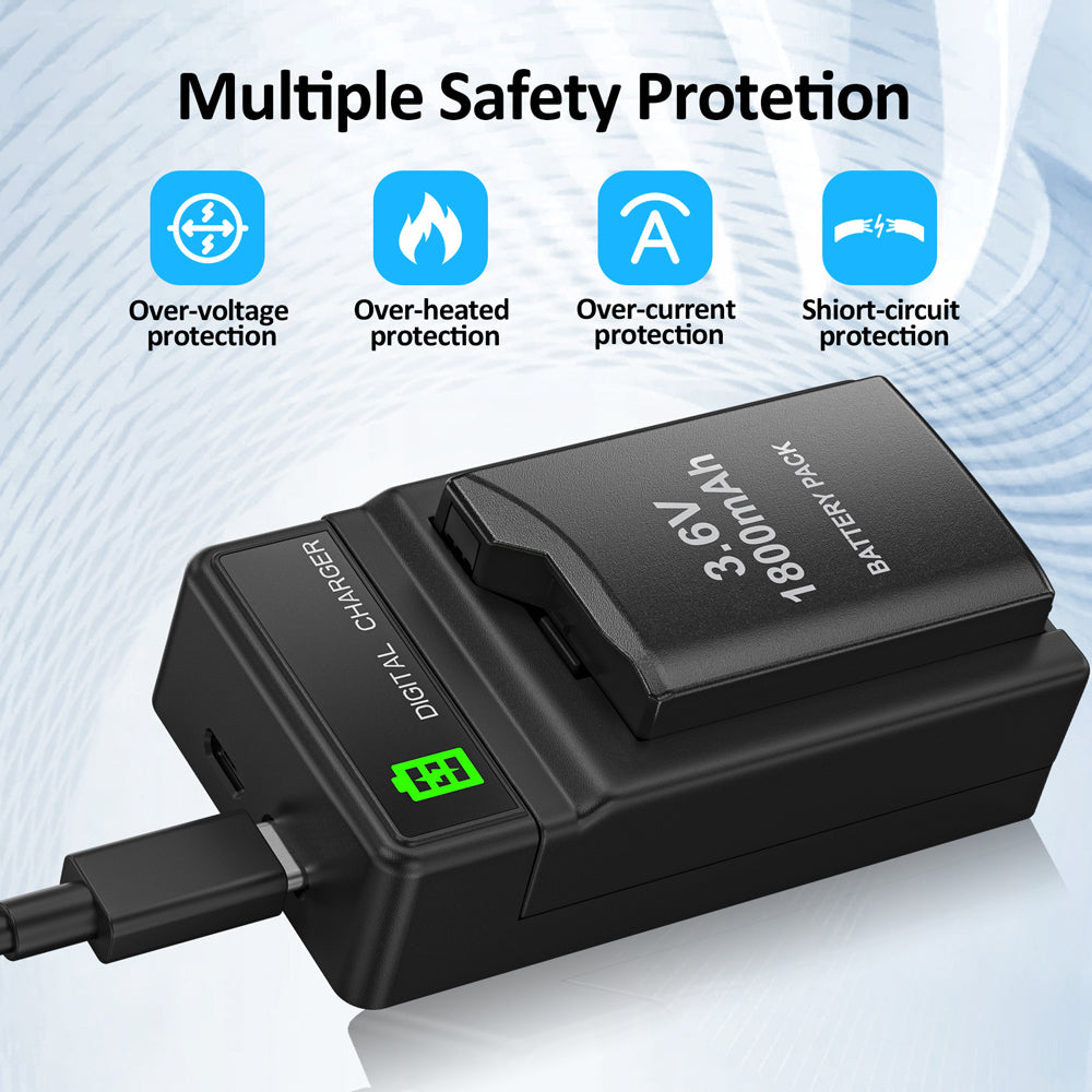 RUNTOGOL 2Pcs 1800mAh PSP-1000 Battery and Charger