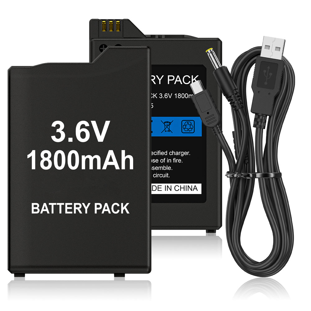 RUNTOGOL 2Pcs 1800mAh PSP-1000 Battery and Charger