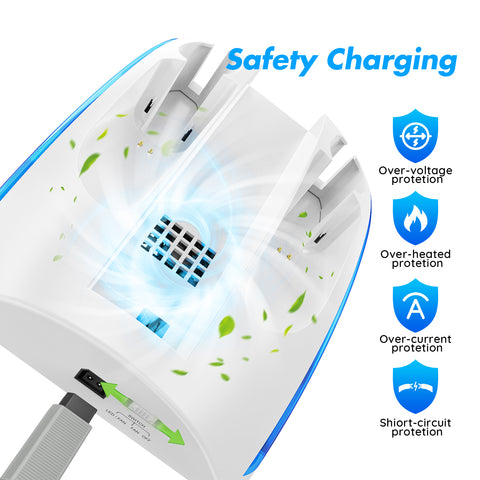 RUNTOGOL Game Organizer Station for Wii Remote Charger with 2 Pcs Rechargeable Battery