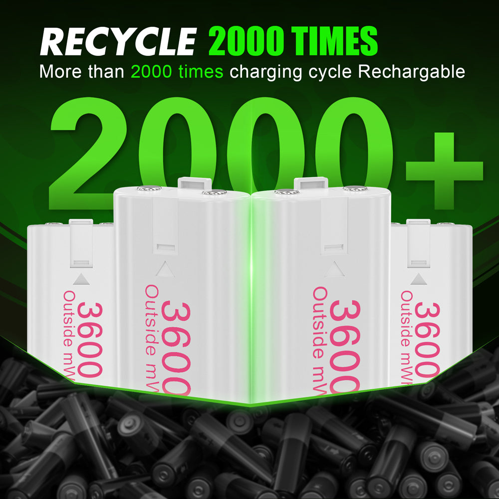 RUNTOGOL 4 Pack Rechargeable Battery Pack with Charger Dock for Xbox Wireless Controller